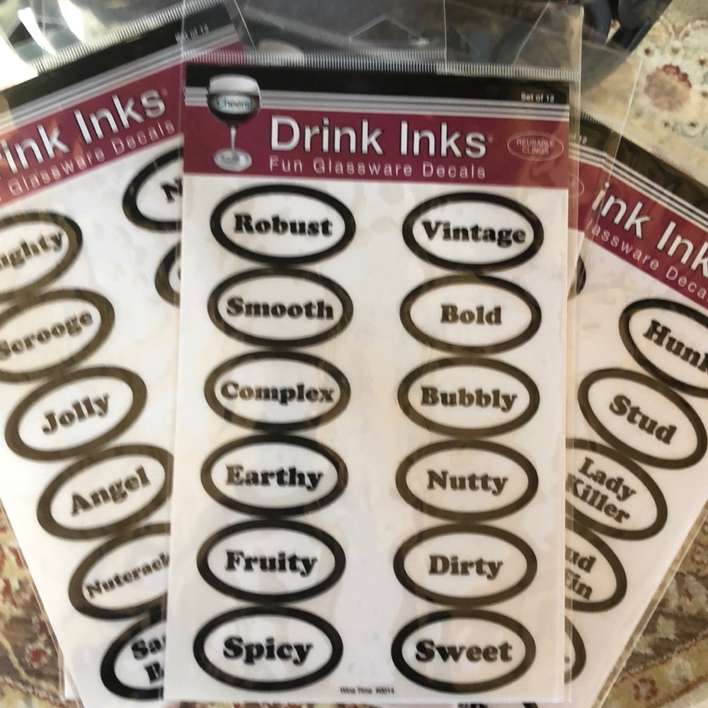 Reusable Drink Ink Drink identifiers